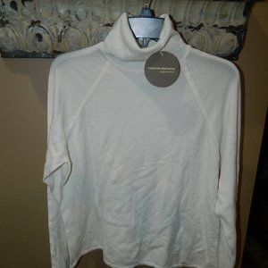 Valerie Stevens Cream Turtle Mock Neck Top L (FF-33)